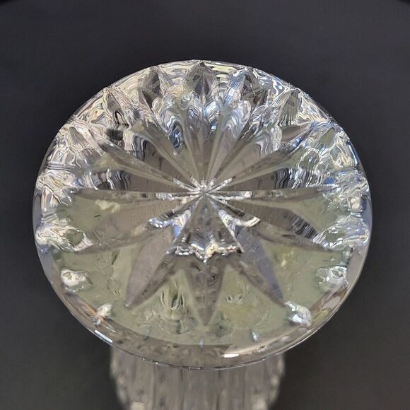 VTG Oneida Crystal Bud Vase Southern Garden Pattern Rose Design on Frost Border - Picture 5 of 10